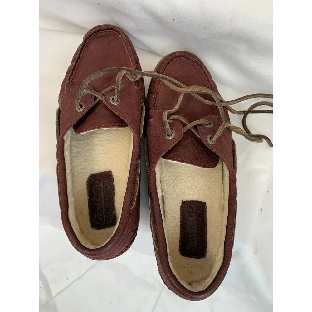 SEBAGO Docksides-Suede Sherpa Lined Shoes  Women's US 6.5 Rustic Chili‎ Red)